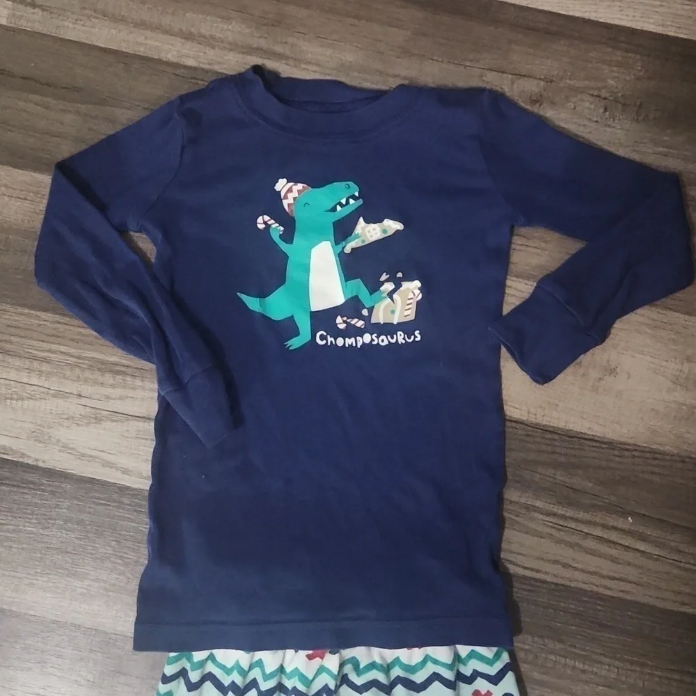 Christmas Pajamas Gymboree Champosourus 3pc Dinosaur  Size 3T